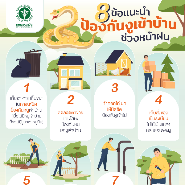 8 ข้อแนะนำป้องกันงูเข้าบ้านช่วงหน้าฝน